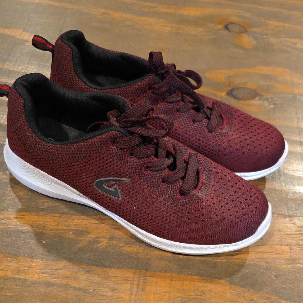 Women's Burgundy Athletic Sneakers with Cushioned White Sole